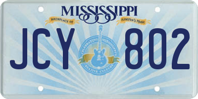 MS license plate JCY802