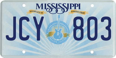 MS license plate JCY803