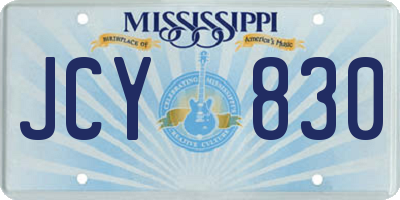 MS license plate JCY830