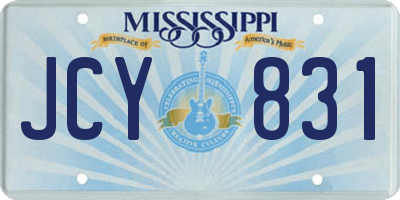 MS license plate JCY831