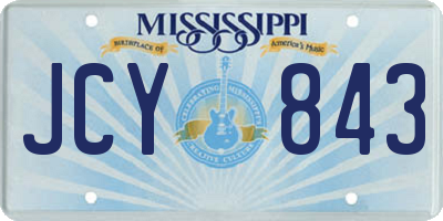 MS license plate JCY843