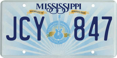 MS license plate JCY847