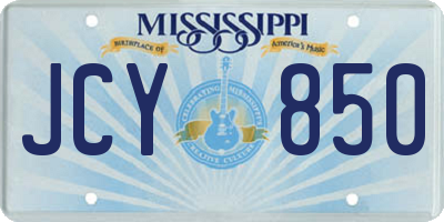 MS license plate JCY850