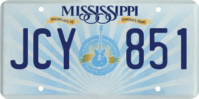 MS license plate JCY851