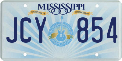MS license plate JCY854