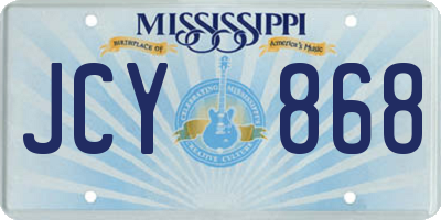 MS license plate JCY868