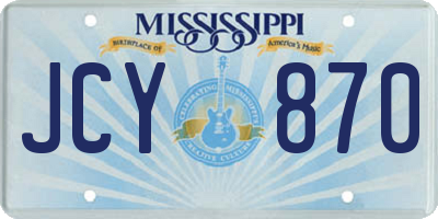 MS license plate JCY870