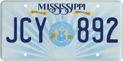 MS license plate JCY892