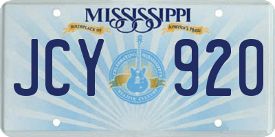 MS license plate JCY920