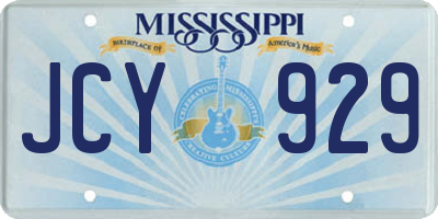 MS license plate JCY929