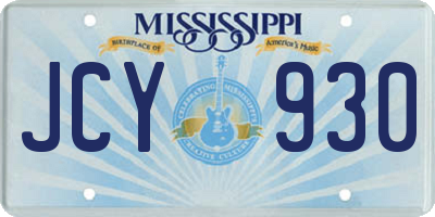 MS license plate JCY930
