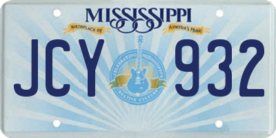 MS license plate JCY932