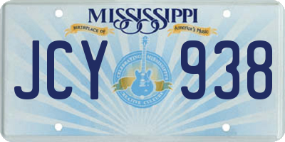 MS license plate JCY938