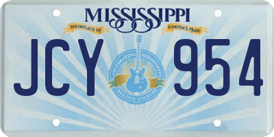 MS license plate JCY954