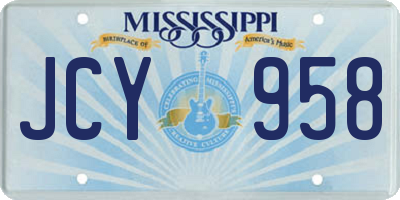MS license plate JCY958
