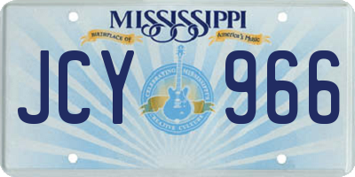 MS license plate JCY966