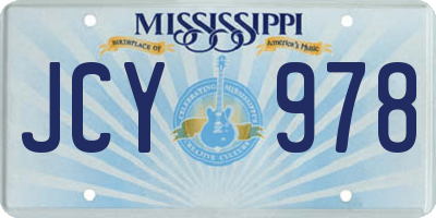 MS license plate JCY978