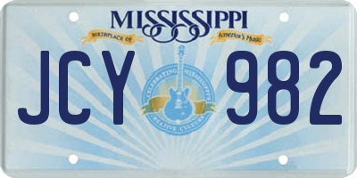 MS license plate JCY982