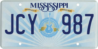 MS license plate JCY987