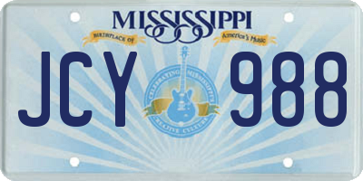 MS license plate JCY988