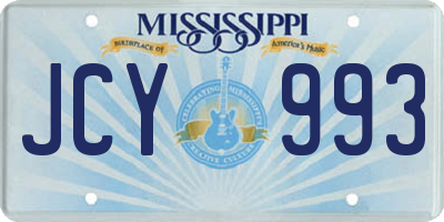 MS license plate JCY993