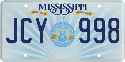 MS license plate JCY998