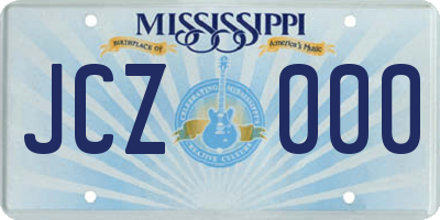 MS license plate JCZ000