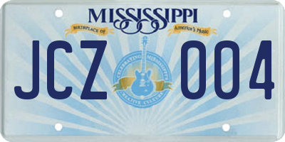 MS license plate JCZ004