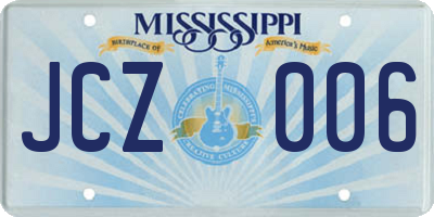 MS license plate JCZ006