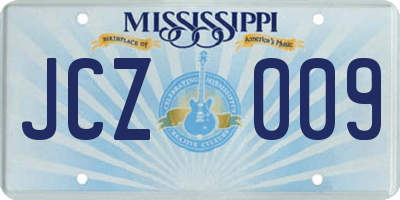 MS license plate JCZ009