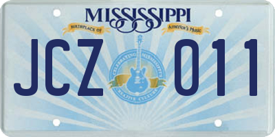 MS license plate JCZ011