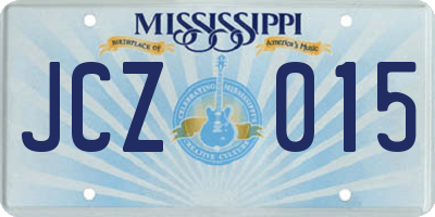 MS license plate JCZ015