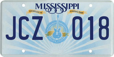 MS license plate JCZ018