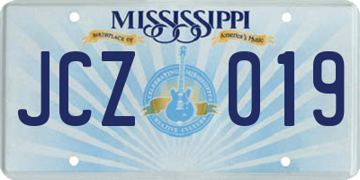 MS license plate JCZ019