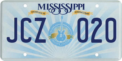 MS license plate JCZ020
