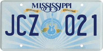 MS license plate JCZ021