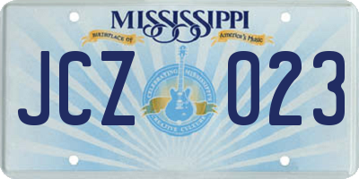 MS license plate JCZ023