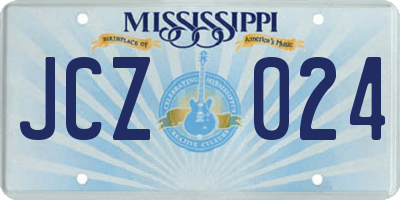 MS license plate JCZ024