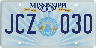 MS license plate JCZ030