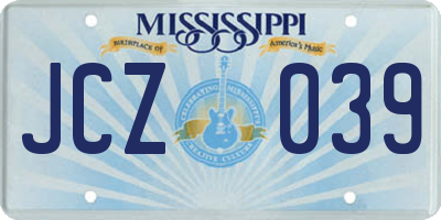 MS license plate JCZ039