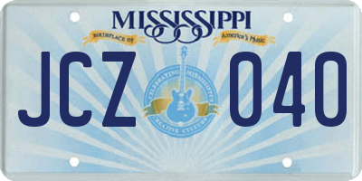 MS license plate JCZ040