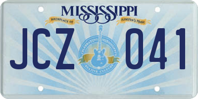 MS license plate JCZ041