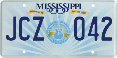 MS license plate JCZ042