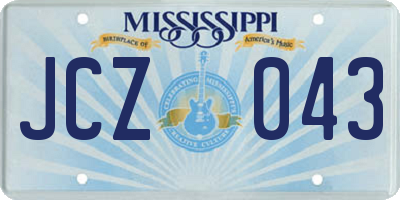 MS license plate JCZ043