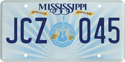 MS license plate JCZ045