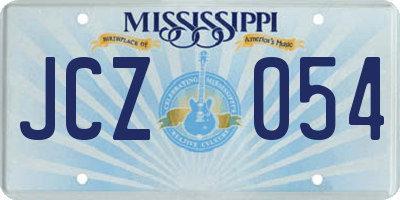 MS license plate JCZ054