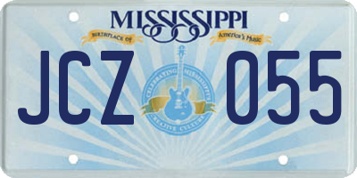 MS license plate JCZ055