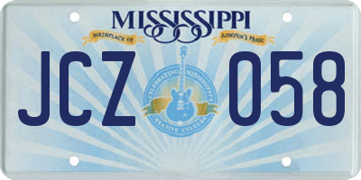 MS license plate JCZ058