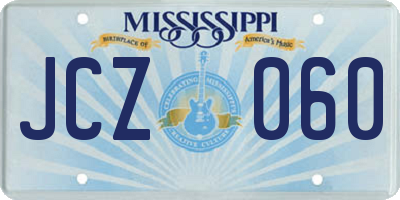 MS license plate JCZ060