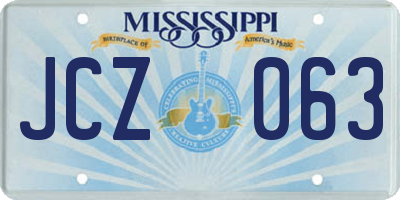 MS license plate JCZ063
